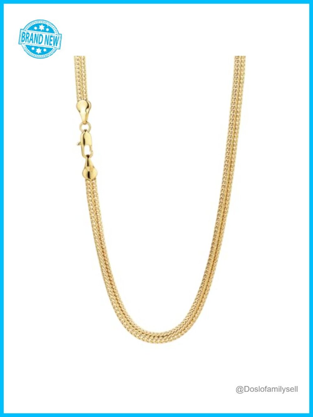 14K Gold Woven Herringbone Chain Necklace Lobster Clasp 22 Inch